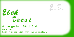 elek decsi business card