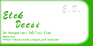 elek decsi business card